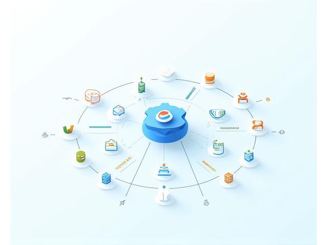 Integrācijas diagramma ar dažādām sistēmām un API savienojumiem